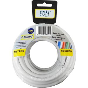 EDM E3/28085 Carrete Manguera Plana 2X1Mm Blanca 5Mts (Audio)