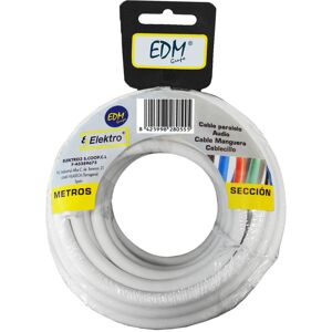 EDM E3/28090 Carrete Manguera Plana 3X1Mm Blanca 5Mts (Audio)