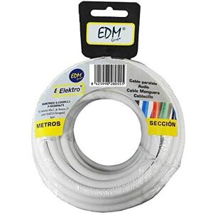 EDM E3/28064 Carrete Manguera Plana Blanca 2X1,5Mm 25Mts (Audio)