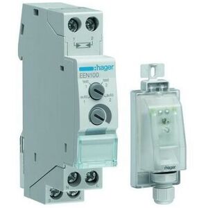 Hager - Dämmerungsschalter reg 230V 2300W/AGL 1000VA/LL 5-2000lx 1TE IP20 Fühler: IP55 EEN100