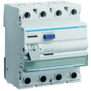 Hager - FI-Schutzschalter a 4p 400V 40A 0,3A 4TE reg DIN-Schiene(REG) 1,5kA 0,25kA/stoß CFA440D