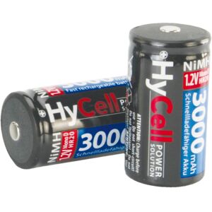 HYCELL GMBH HyCell Akku Mono D Typ 3000 (min.2500mAh) Monozelle NiMH-Akkubatterie (2er-Pack)