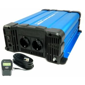 Solartronics - Spannungswandler FS2000DR 24V 2000 Watt reiner Sinus blau Inverter Fernbedienung optional Mit Kabelfernbedienung CRD80