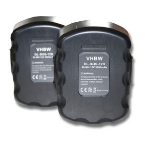 Vhbw - 2x Akku kompatibel mit Cyklop CLT100, cht 300, CMT200 Elektrowerkzeug (3000 mAh, NiMH, 12 v)
