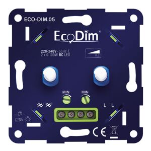 EcoDim ECO-DIM. 05 LED Duo Dimmer Phasenabschnitt 2x100W Maximum
