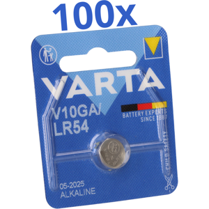 100x Varta Knopfzelle Electronics V 10 GA Alkaline 1,5 V 1er Blister