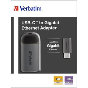 Verbatim Adapter, USB 3.1-C/RJ45 Gigabit, silber