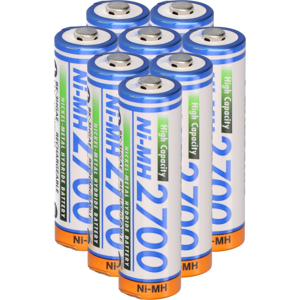 8x Panasonic AA Mignon Akku BK-3HGAE/BF1 Ni-MH 1,2V 2700mAh