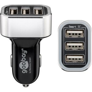 Goobay USB Auto Ladegerät mit drei USB-Ports, max. 16,5 W, lädt Geräte am Zigarettenanzünder mit bis zu 5,5A