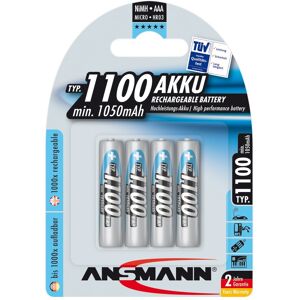 Ansmann NiMH Akku Micro, AAA, LR03, 1,2 Volt mit 1100mAh im 4er Pack