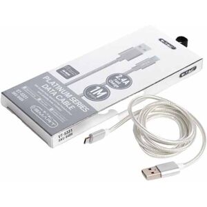 V-Tac Vt-5331 1m Micro Usb 2.0 Datenkabel Nylon Silber Platinum Series - Sku 8489