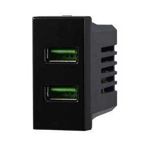 Ettroit Lademodul Mit Zwei Anschlussbuchse Usb Type-A Bticino Axolute Kompatibler 5vdc 2.1a Schwarz Farbe  An2402