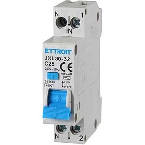 Ettroit Differentialschutzschalter Schutzvorrichtung 1p+n 25a C10 220v 4.5ka 30ma 220v 1 Module Din  Jxl30-32-1p+n-25a