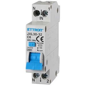 Ettroit Differentialschutzschalter Schutzvorrichtung 1p+n 6a C10 220v 4.5ka 30ma 220v 1 Module Din  Jxl30-32-1p+n-6a