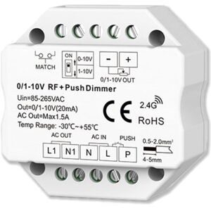 Isoled Sys-Pro Push/funk Mesh-Dimmer Mit 0/1-10v Output Und Switch 85-265v 1.5a