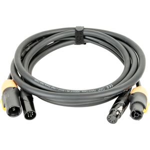 DAP Audio Fp23 Hybrid Cable - Power Pro True & 5-Pin Xlr - Dmx / Power 6 M, Schwarze Ummantelung