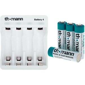 Thomann 4x AA 2850 Charger Bundle Weiß