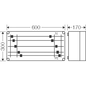 Hensel Mi-Wandlergehäuse 600x300mm 400A, 5p. Mi 2444 - 20001383