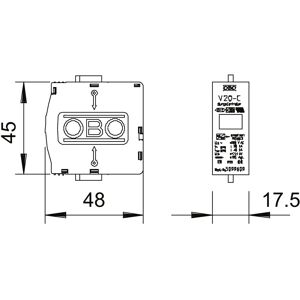 OBO Bettermann Vertr Oberteil f.Übersp.ableiter Modul 220V V20-C 0-280 - 5099609