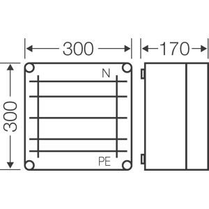 Hensel Sammelschienengehäuse 300x300mm 250A 5p Mi 6252 - 2000645