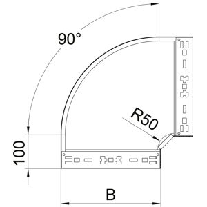 OBO Bettermann Vertr Bogen 90 Grad 60x100mm RBM 610 FS - 6041130