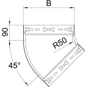 OBO Bettermann Vertr Bogen 45 Grad 60x200mm RBM 620 FS - 6041044