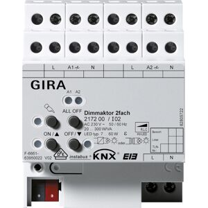 Gira Universal-Dimmaktor 2f. 2x300W KNX/EIB REG 217200