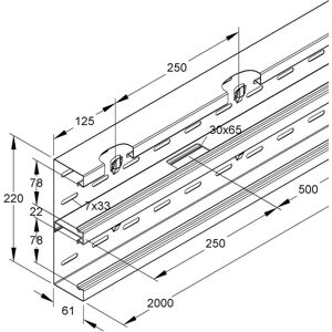 Niedax Gerätekanal-Unterteil DKU 220-78T80 R