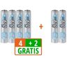 4 + 2 GRATIS: 4 ANSMANN Akkus maxE Micro AAA 800 mAh + GRATIS 2 St.