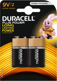 Procter & Gamble Service GmbH DURACELL Plus Power Alkaline- Batterie, 9V, 6LF22, MN1604, Duralock-Technologie , 1 Packung = 2 Stück