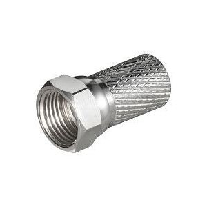 Wentronic Goobay twist-on F-stik 7,0 mm, 2 x blister - kobber-nikkel, bred møtrik (63466)