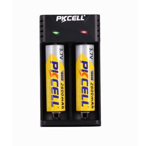 PKcell 18650 Laddare + 2 batterier