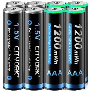 SupplySwap Genopladelige AAA-batterier, 1200mWh kapacitet, Li-ion teknologi, 12PCS