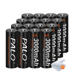 SupplySwap Genopladelige AA-batterier, 3000mAh kapacitet, Lav selvudladning, 12V, 16 AA batteri