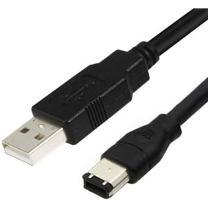 JUNSUNMAY Firewire IEEE 1394 6 Pin Male to USB 2.0 Male Adaptor Convertor Cable Cord, Length:1.8m