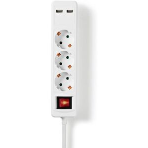 Nedis Udvidelse Socket   Stikprop med sidebens jord / Type F (CEE 7/7)   3-vejs   1.50 m   3680 W   16 A   Slags jordforbindelse: Sidekontakter   230 V AC 5