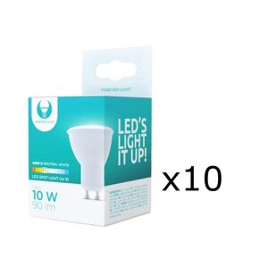 Forever Light LED-Lampa GU10, 1W, 230V, 4500K, 10-pack, Vit neutral