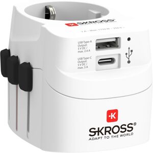 SKROSS World Adapter PRO Light (1xUSB-C & 1xUSB-A)