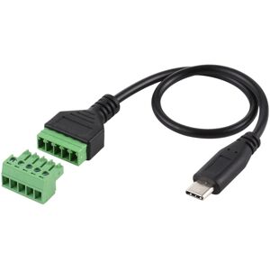 Shoppo Marte USB-C / Type-C Male to 5 Pin Pluggable Terminals Solder-free USB Connector Solderless Connection Adapter Cable, Length: 30cm