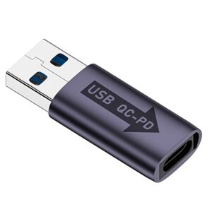 Shoppo Marte USB-A  Male QC3.1 to Type-C Female PD 10Gbps Converter Adapter, Model:Grey without Indicator Light