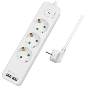 LogiLink Grenuttag 3-vägs + 2st USB m b