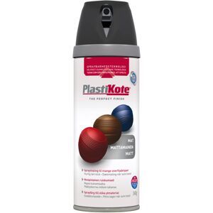 Borup Kemi A/S Plasti-kote Twist, Mat - 23101/ral 9005 Sort 400ml