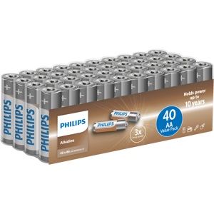 Philips Alkaline LR6/AA batteri 40 stk.