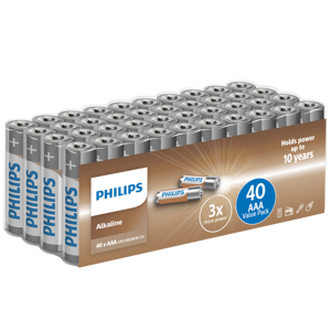 Philips Alkaline LR03/AAA batteri 40 stk.