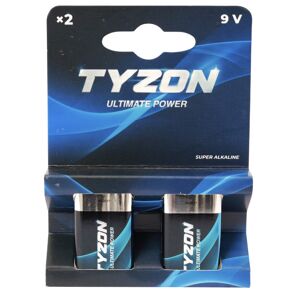 Tyzon 9 V Super Alkaline-batterier 2-pak.