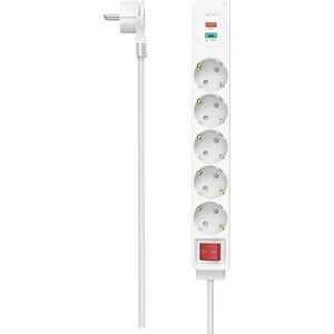 Hama Usb Power Strip Stikdåse, 5 Udtag, 1,4 M