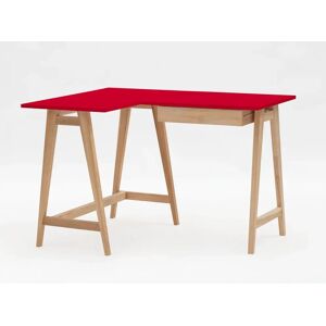 Ragaba Luka Asketræ Hjørneskrivebord B 115cm X D 85cm / Rød Venstre Side