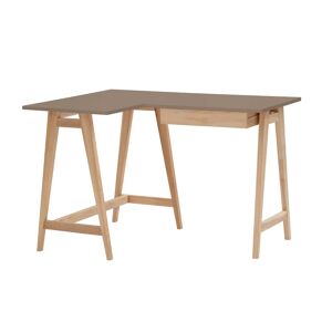 Ragaba Luka Asketræ Hjørneskrivebord B115 X D85cm Brun Venstre Side