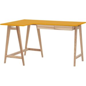 Ragaba Luka Asketræ Hjørneskrivebord B135 X D85cm Gul Venstre Side