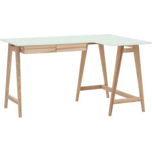 Ragaba Luka Asketræ Hjørneskrivebord B135cm X D85cm Fleeting Mint Højre Side